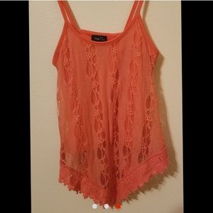 Peach tank crop top